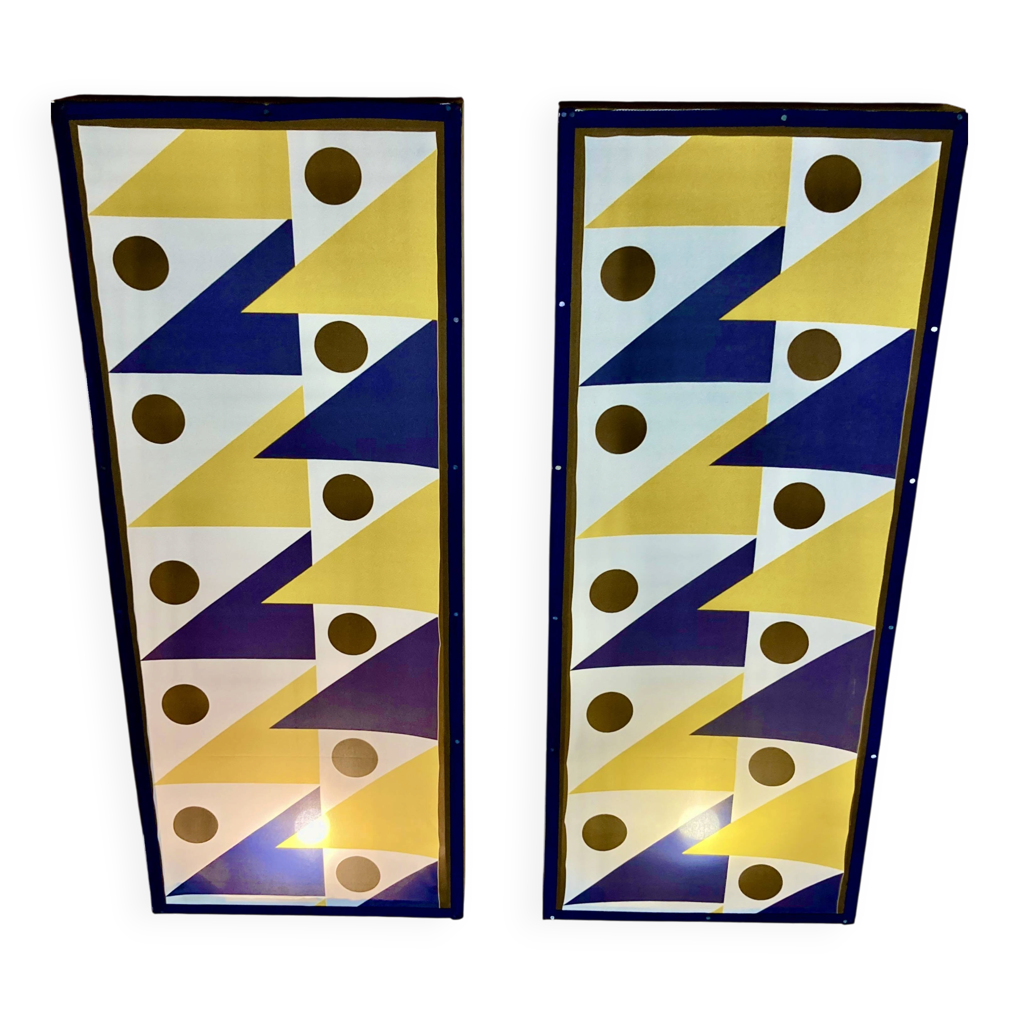 PAIR OF LARGE "SCANDINAVIAN DESIGN" WALL LIGHTS.