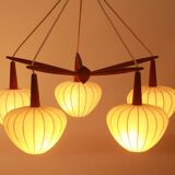 1960s scandinavian ceiling lamp in teak