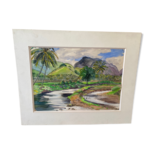 Aquarelle ancienne 1966