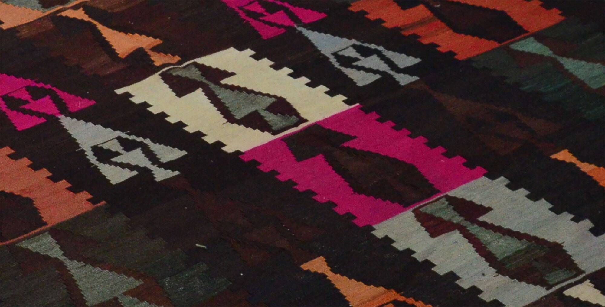 Kilim Oushak Vintage Geometric Graphic Multicoloured 250 x 180 cm