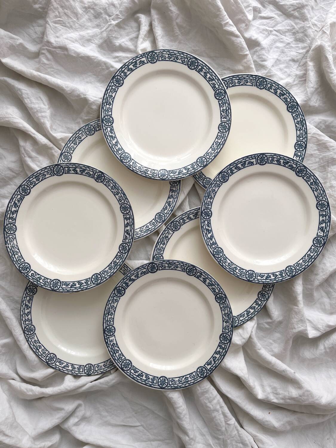 8 flat ironstone plates “Bristol” Salins