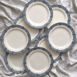 8 flat ironstone plates “Bristol” Salins