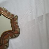 Mirror old brass wool frame oriental style 30x48cm