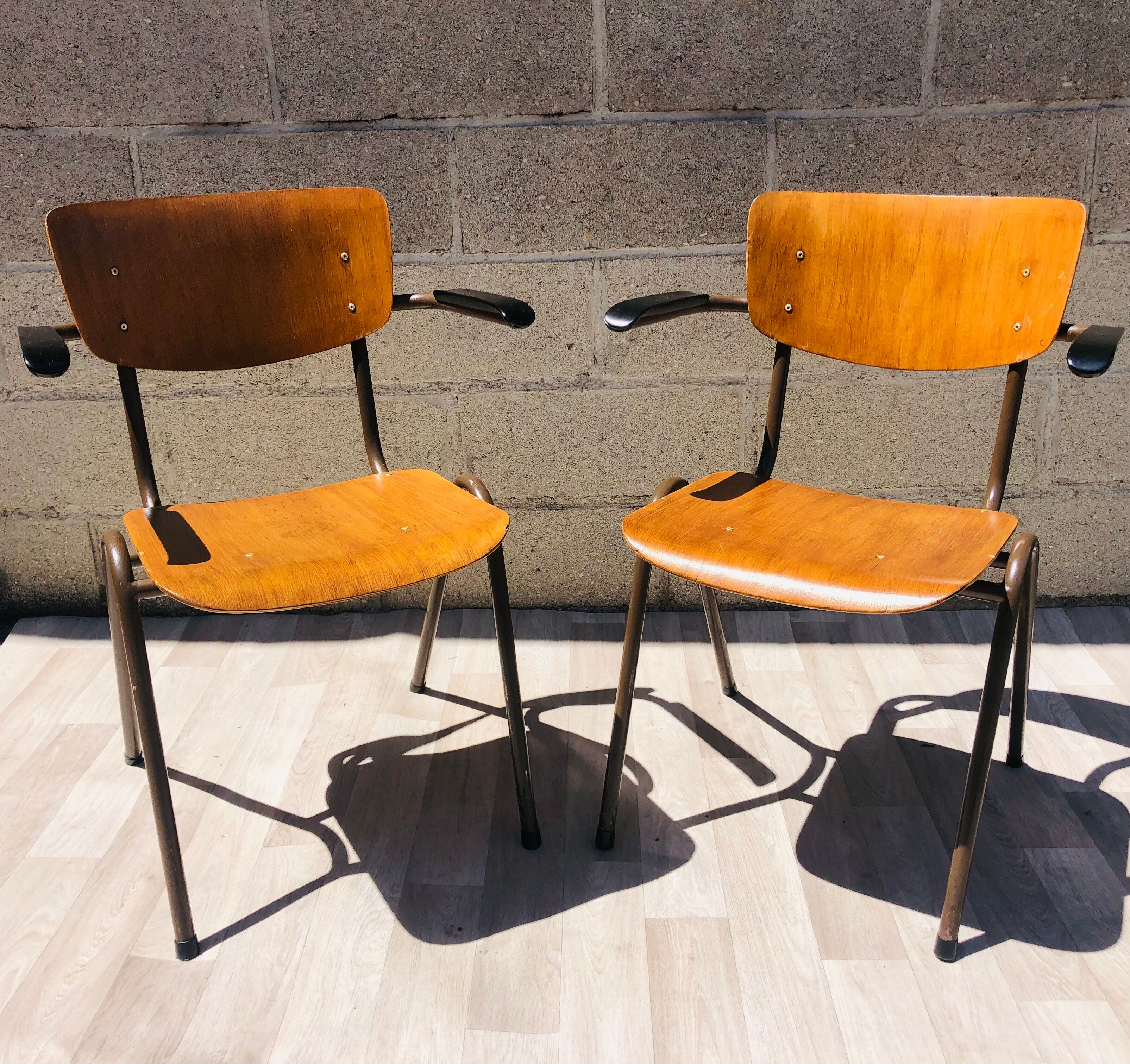 Pair Of Vintage Wooden Chairs Selency