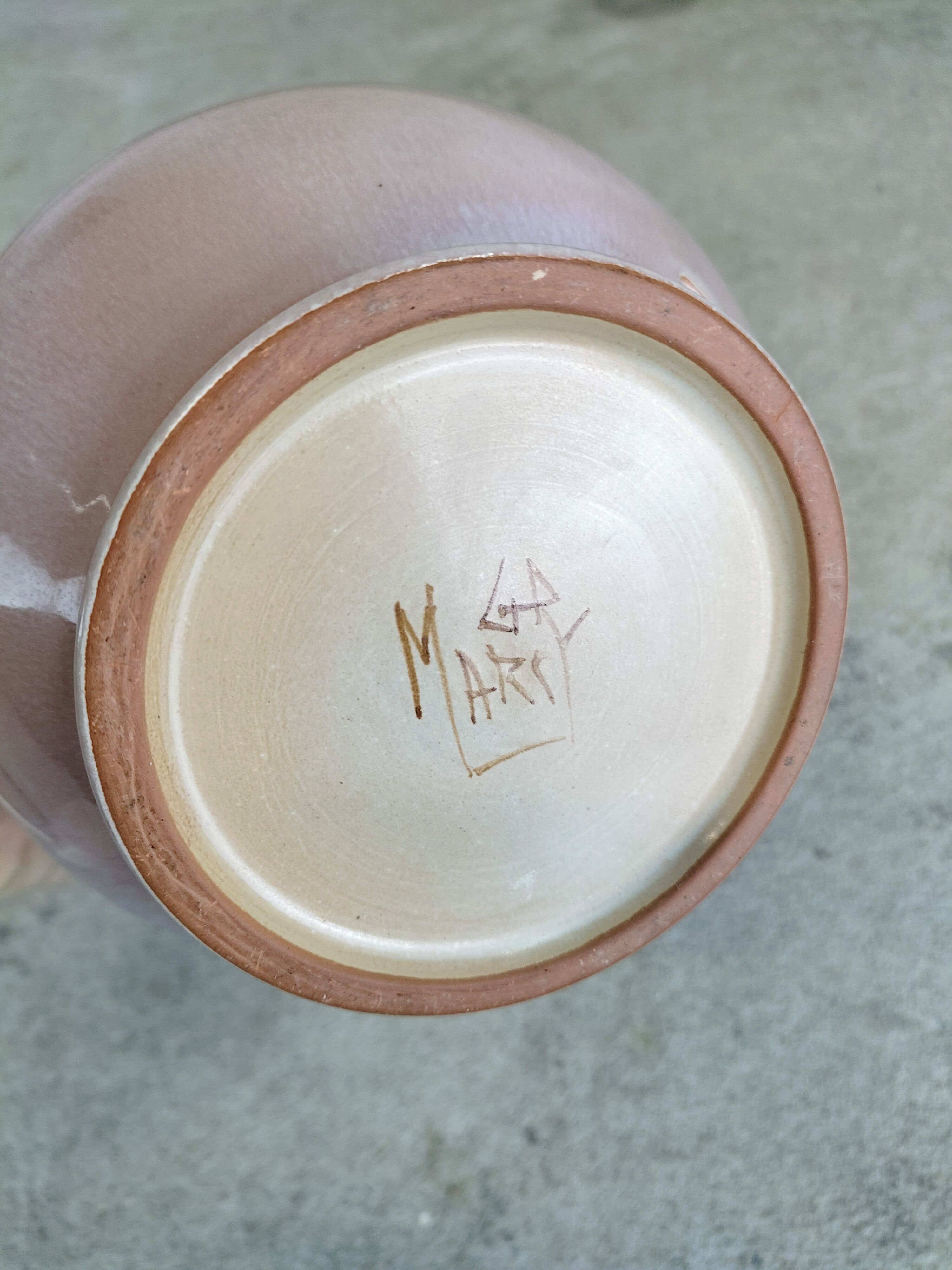 Vintage ceramic lamp by Guy Roland Marcy