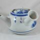 small Chinese or Japanese blue and white porcelain teapot early 20th century