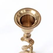 Set of 3 Vintage Twisted Brass Candle Holders, Midcentury