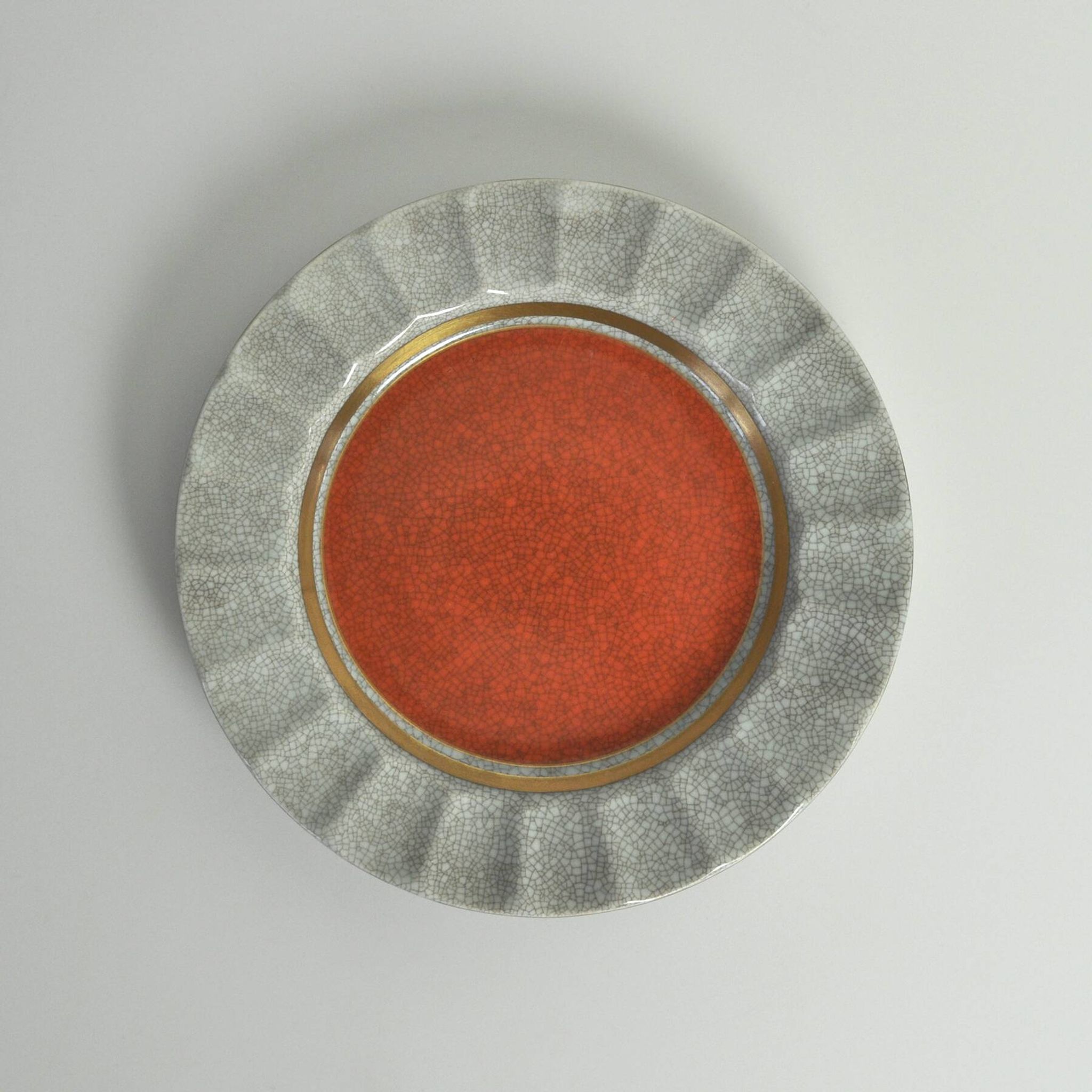 Royal Copenhagen Crackle glaze porcelain ashtray, Denmark 1950s