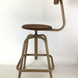 Industrial chair with metal and wood screws