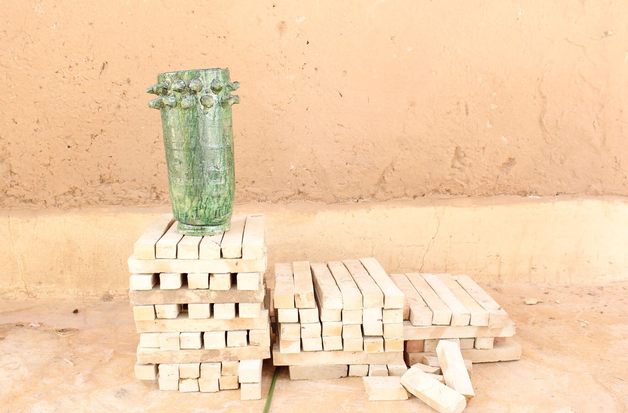 Vase tamegroute vert émaillé