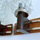 Pair Vintage Danish Bubble Blass Wood sconces