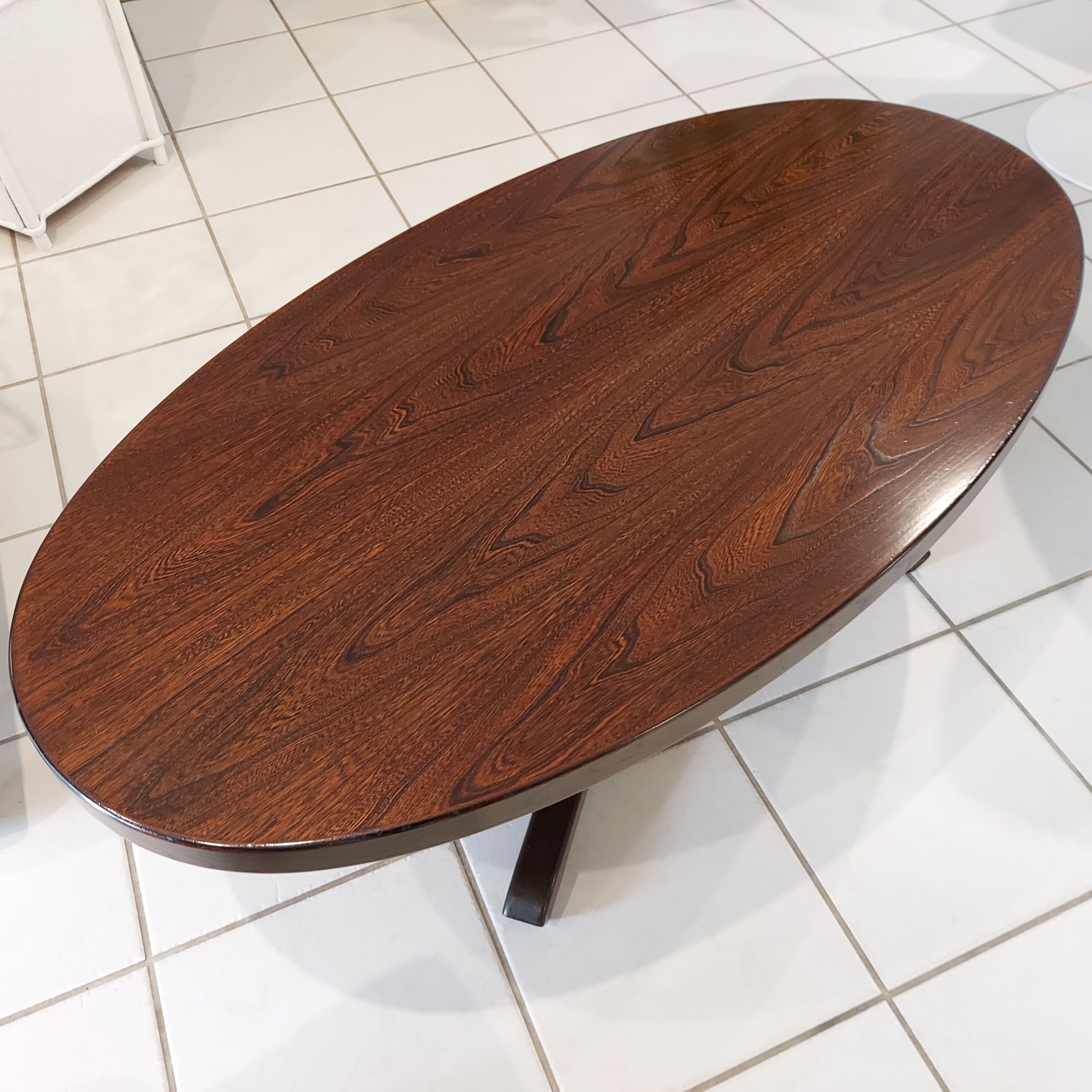 Vintage Baumann oval coffee table 1970s