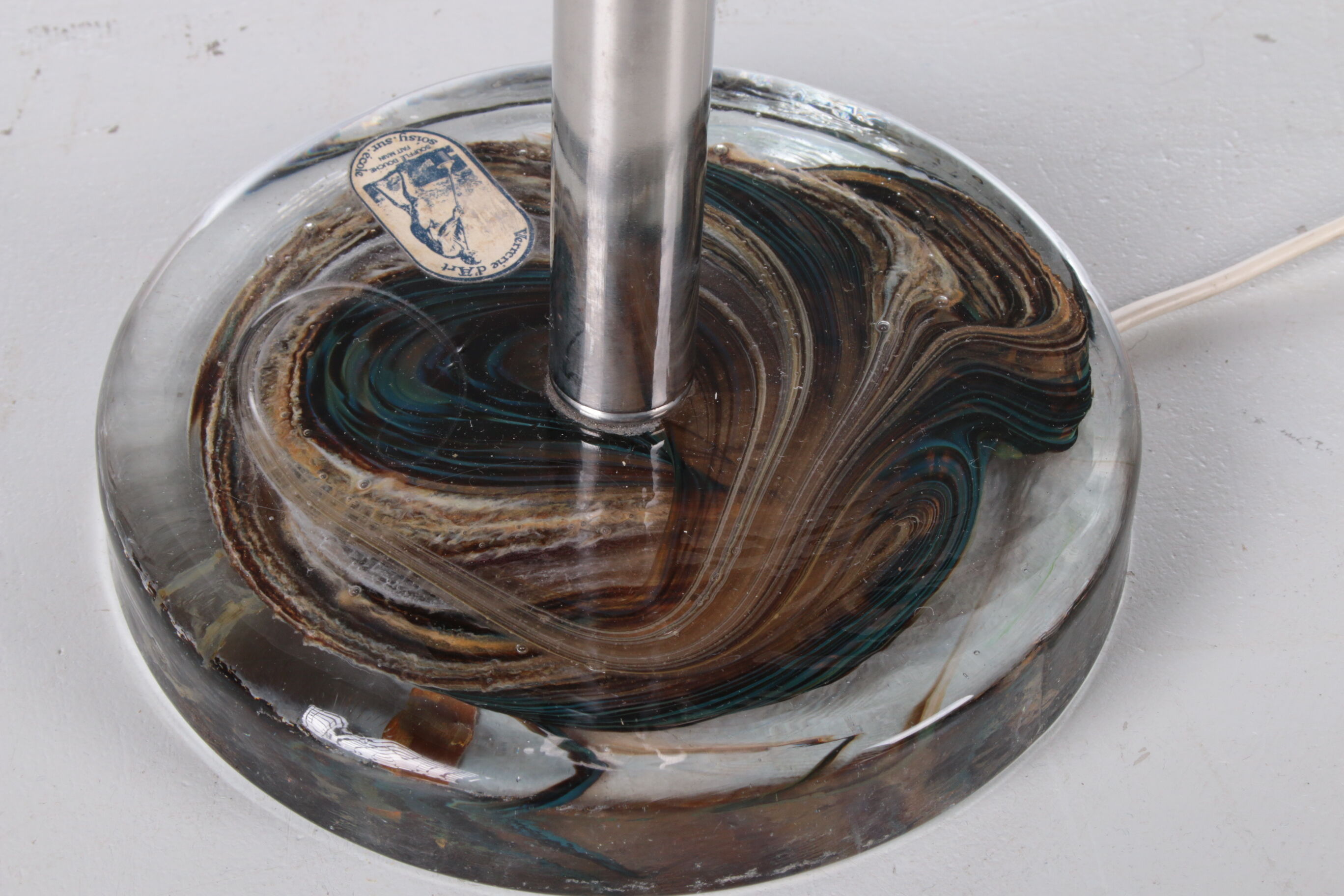 Rare beautiful French table lamp design by Jean-Pierre Alary, France.