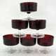 6 ruby red champagne glasses - Cavalier Luminarc France - vintage 70s