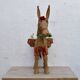 Spanish decorative donkey in raffia carrying two jars - 62 cm high - 1950