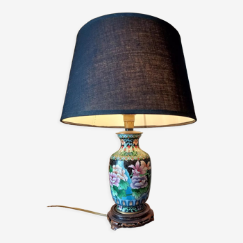 Pied de lampe émaux cloisonnés chinois Jingfa