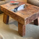 Brutalist coffee table made of solid wood