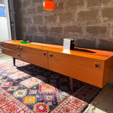 Scandinavian low sideboard in teak, 1960s/70s