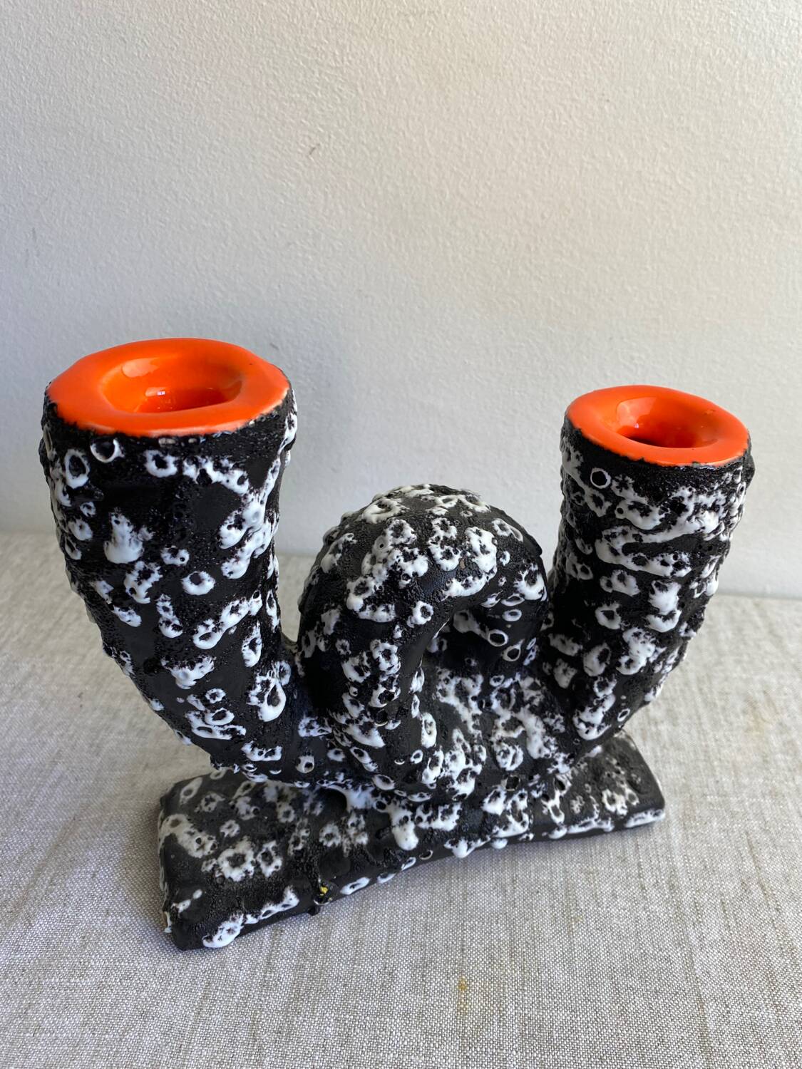 Vallauris fat lava ceramic candle holder