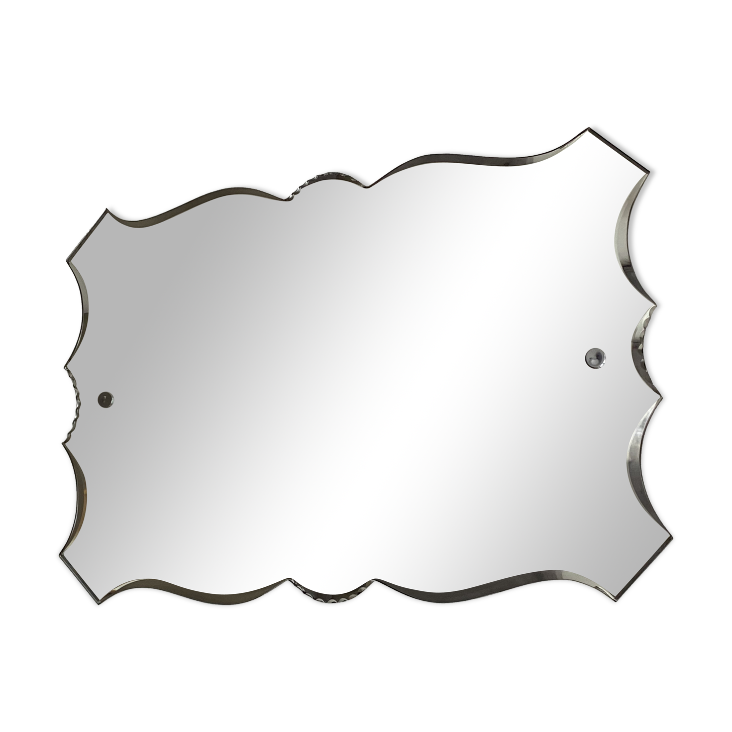 Miroir de barbier art déco 1930 glace biseauté 72x48cm