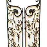 Set of two hammered wrought iron doors, 20th century