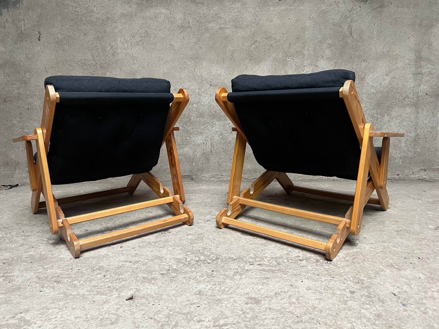 Pair of Scandinavian “Kon-tiki” armchairs by Gillis Lundgren for IKEA