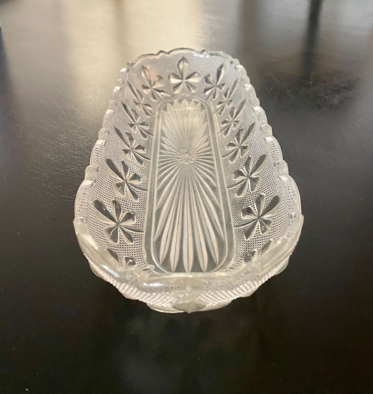 1 Elongated molded glass cup