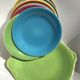 Set of 9 Salins dessert plates with multicolored earthenware cake dish