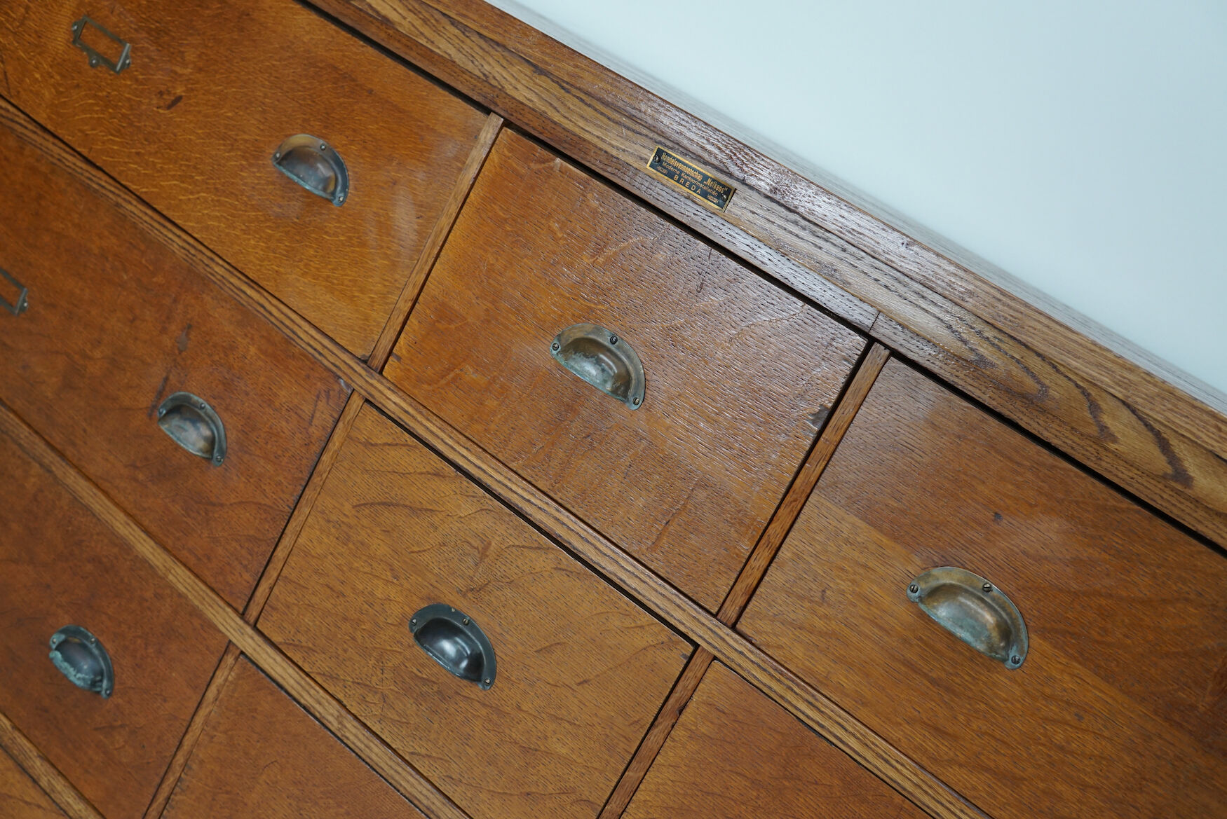 Large dutch oak apothecary cabinet, 1930s