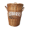 Rattan basket with handles and 60 70s lid