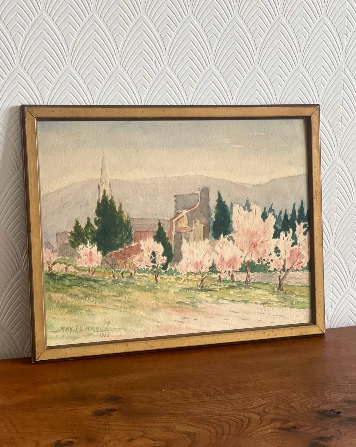 Original watercolor by Ray Perraud, 1933.