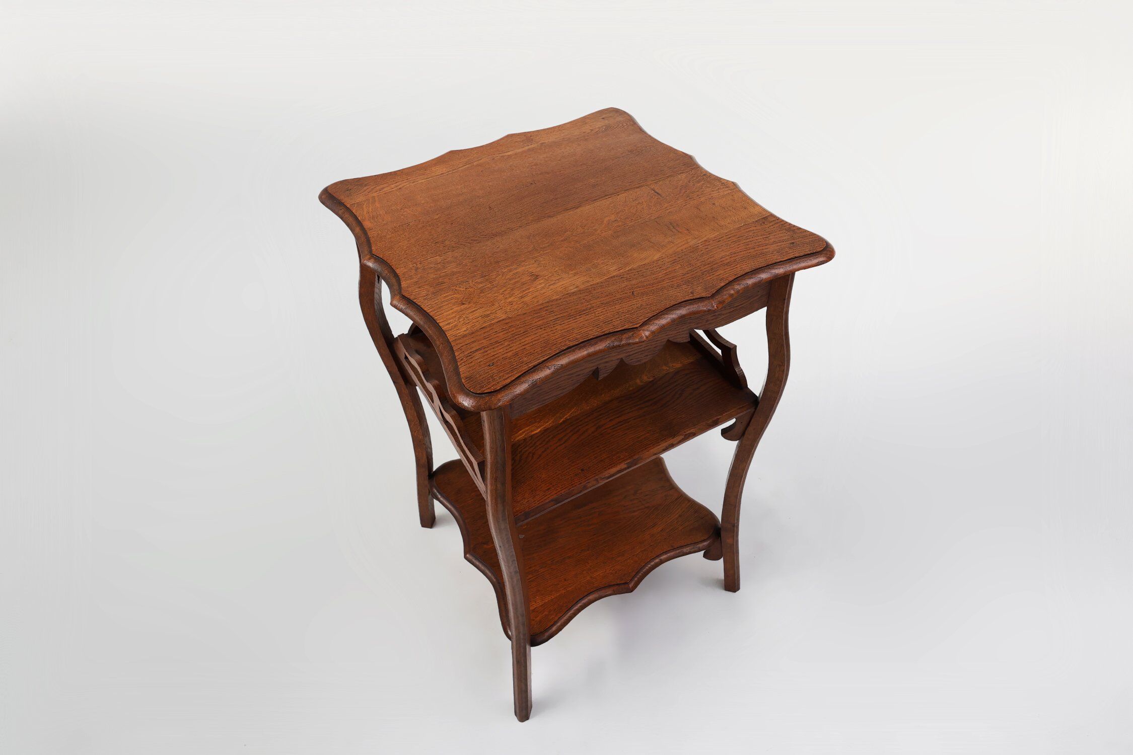 French Art Deco Side Table in Full Oak, 1920