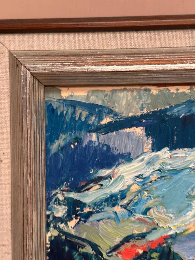 Oil on panel original Swedish - "Landscape" by Greta Liljeblad - Signed - vintage and framed - 30 × 22 cm (11.8" × 8.7")