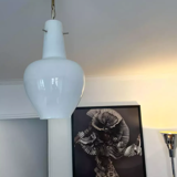 Suspension opaline goutte d'eau France 1950 vintage