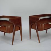 Paire de tables de chevet italiennes Mid-Century Modern, années 1950.