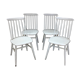 Lot of 4 white wooden chairs