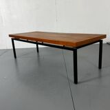 Minimalistic Mid Century Modernist Teak and Steel Coffee Table, 1960s