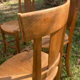 3 rustic chairs mulched solid wood Directoire