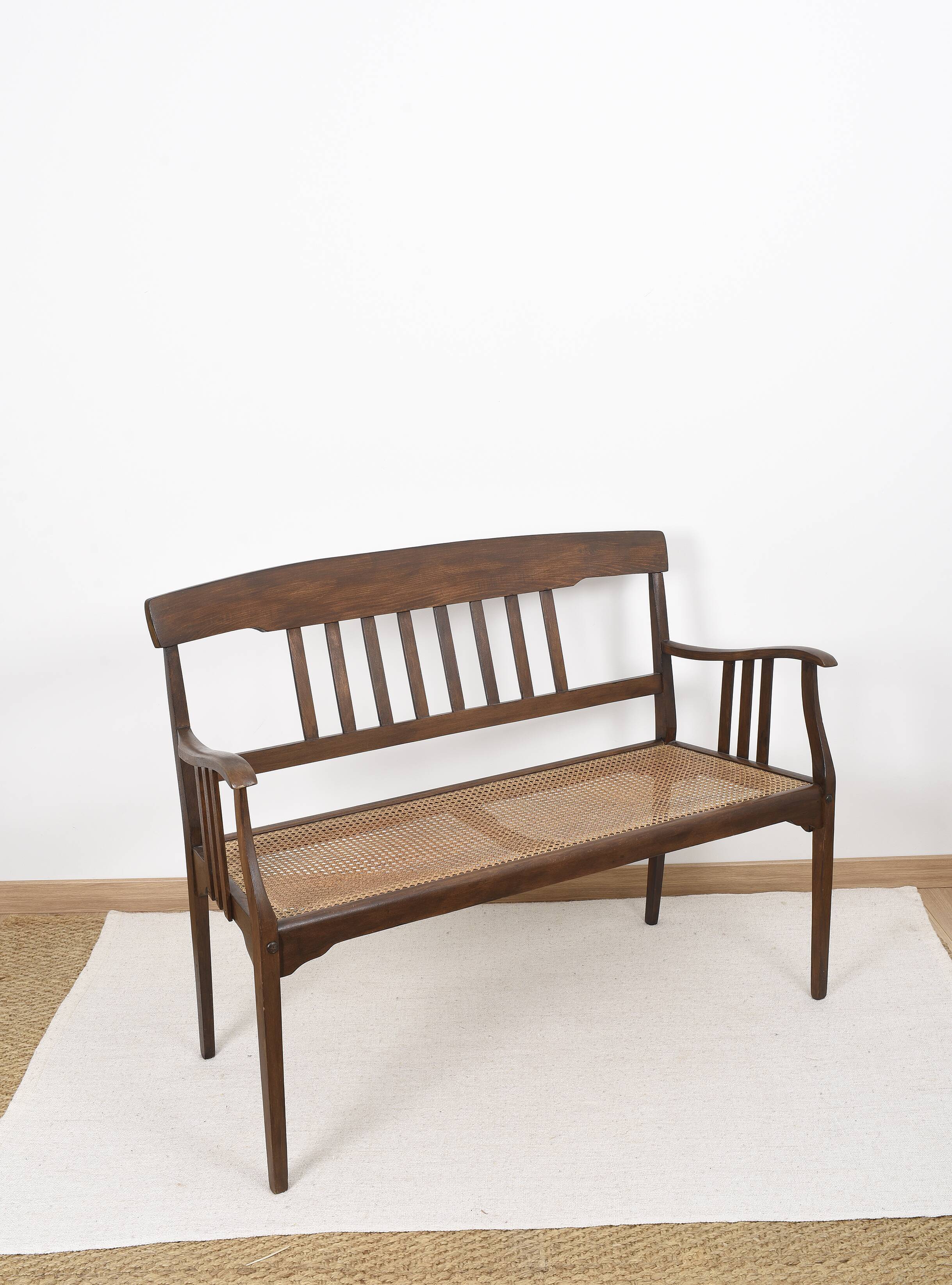 Stella cane bench, stamped