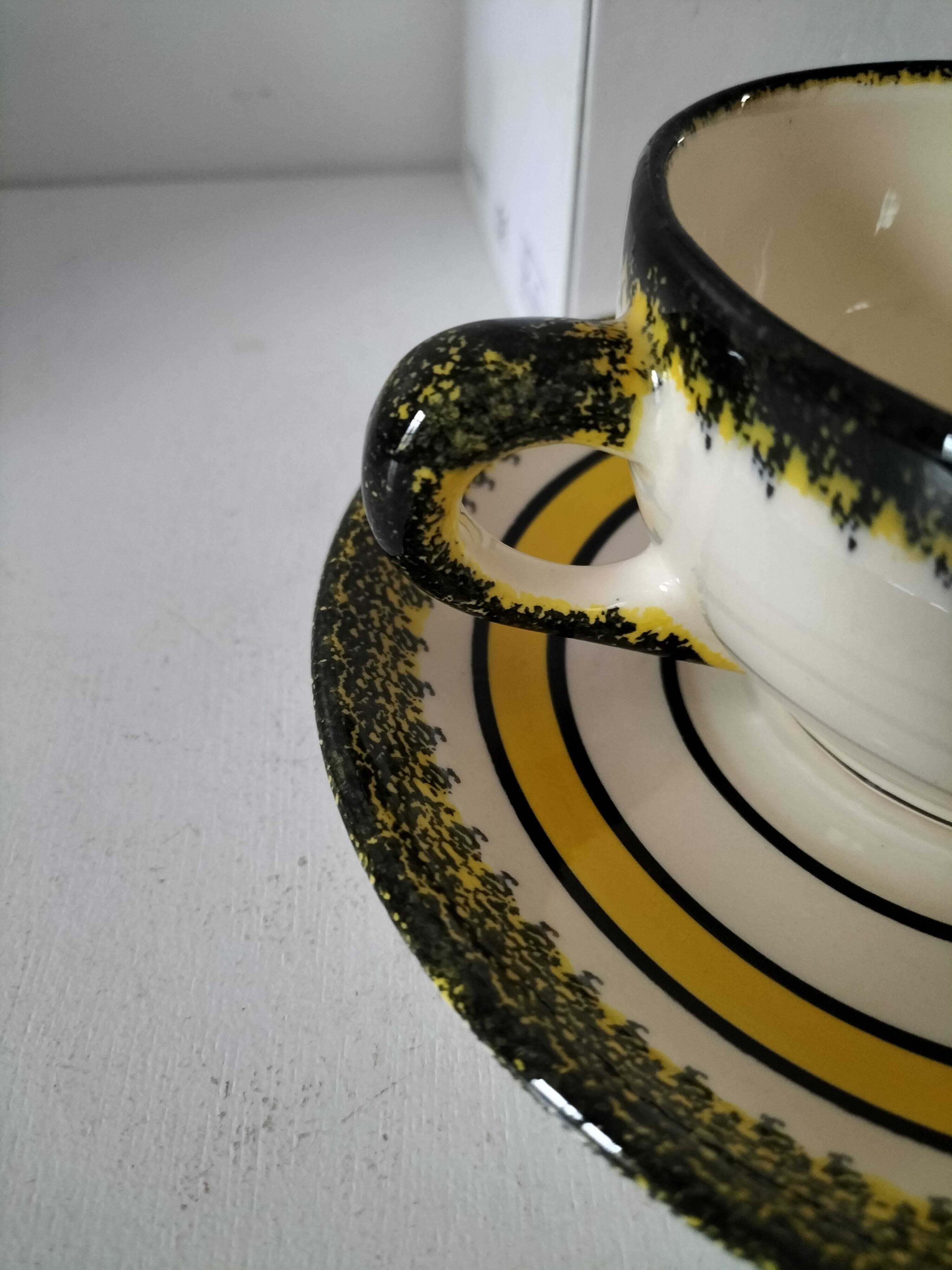 Two Henriot Quimper cups and saucers