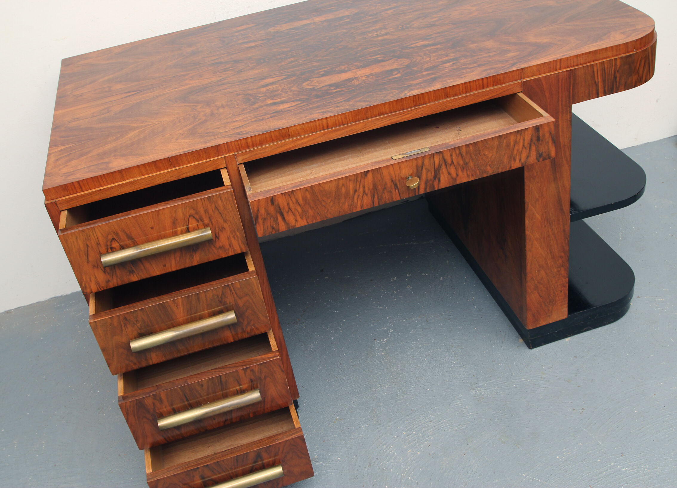 1930s Art Deco Desk caucasian walnut