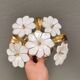 Swedish wall lamp in transparent and white glass shaped like flowers 1960s