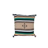 Coussin berbère folklorique vert à pompon