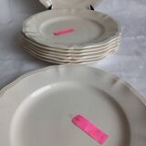 8 antique Sarreguemines ivory plates