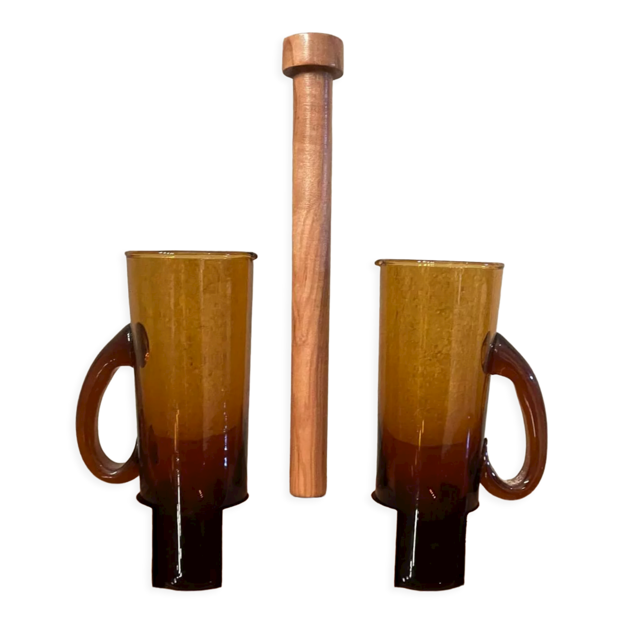 Oil service vinegar vintage wooden display