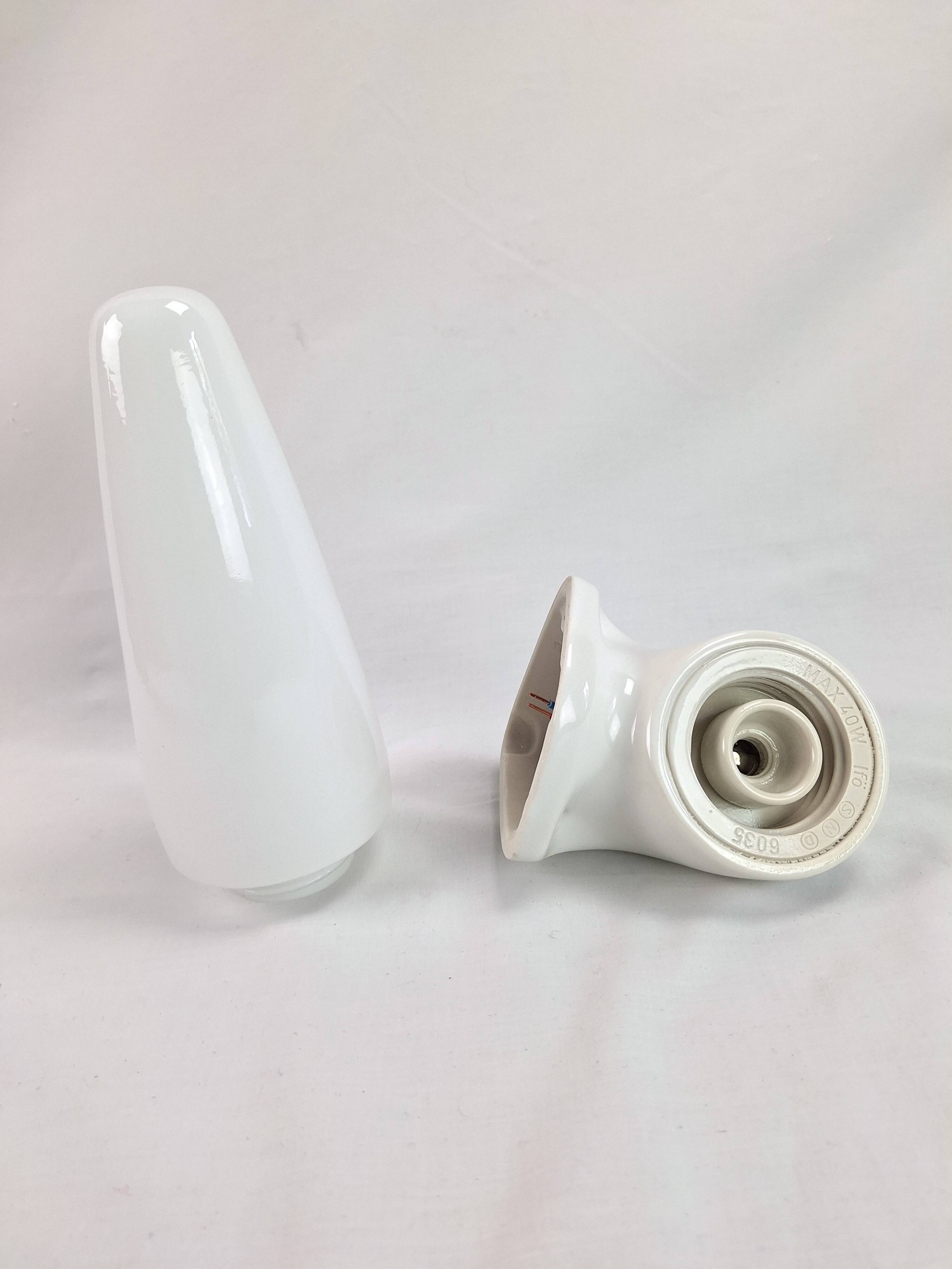 Pair of Art Deco ceramic wall lights by S.Bernadotte