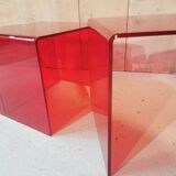 Red plexiglass nesting tables