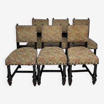 Ensemble de 6 chaises à repas italiennes, 1900