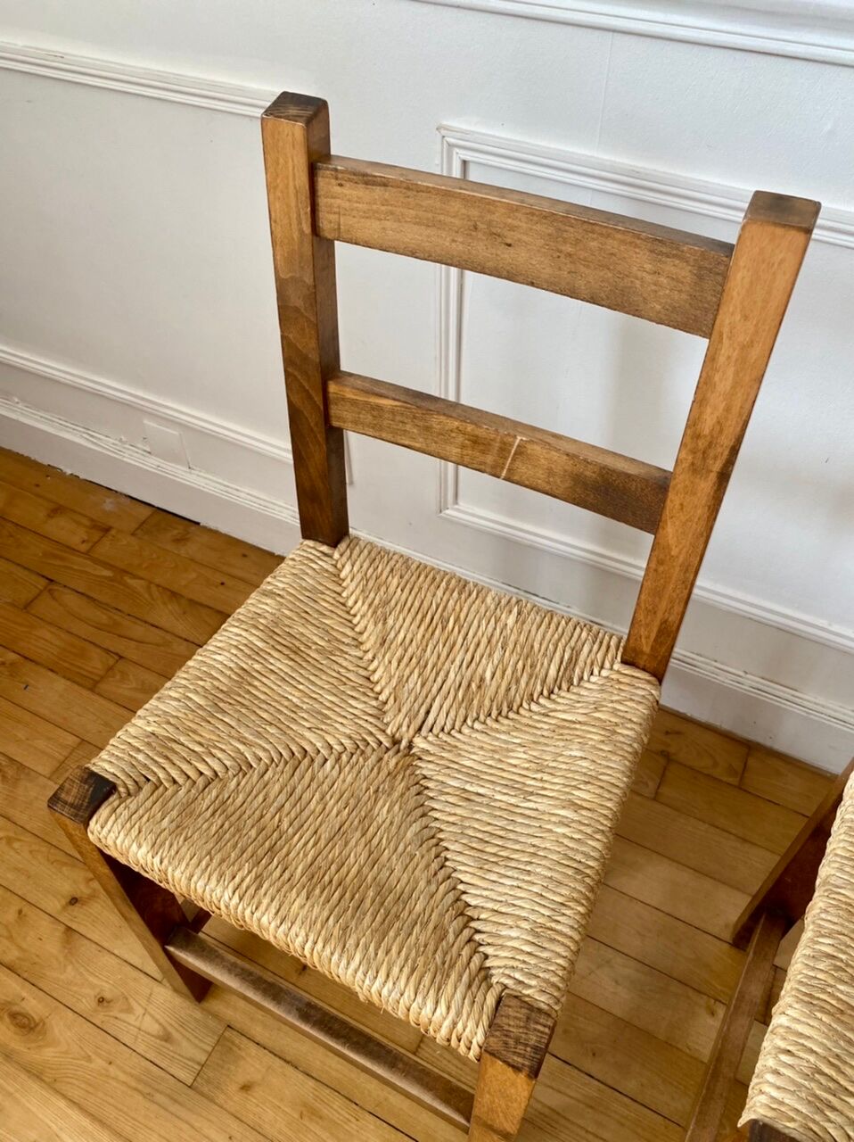 Pair of brutalist mulched chairs