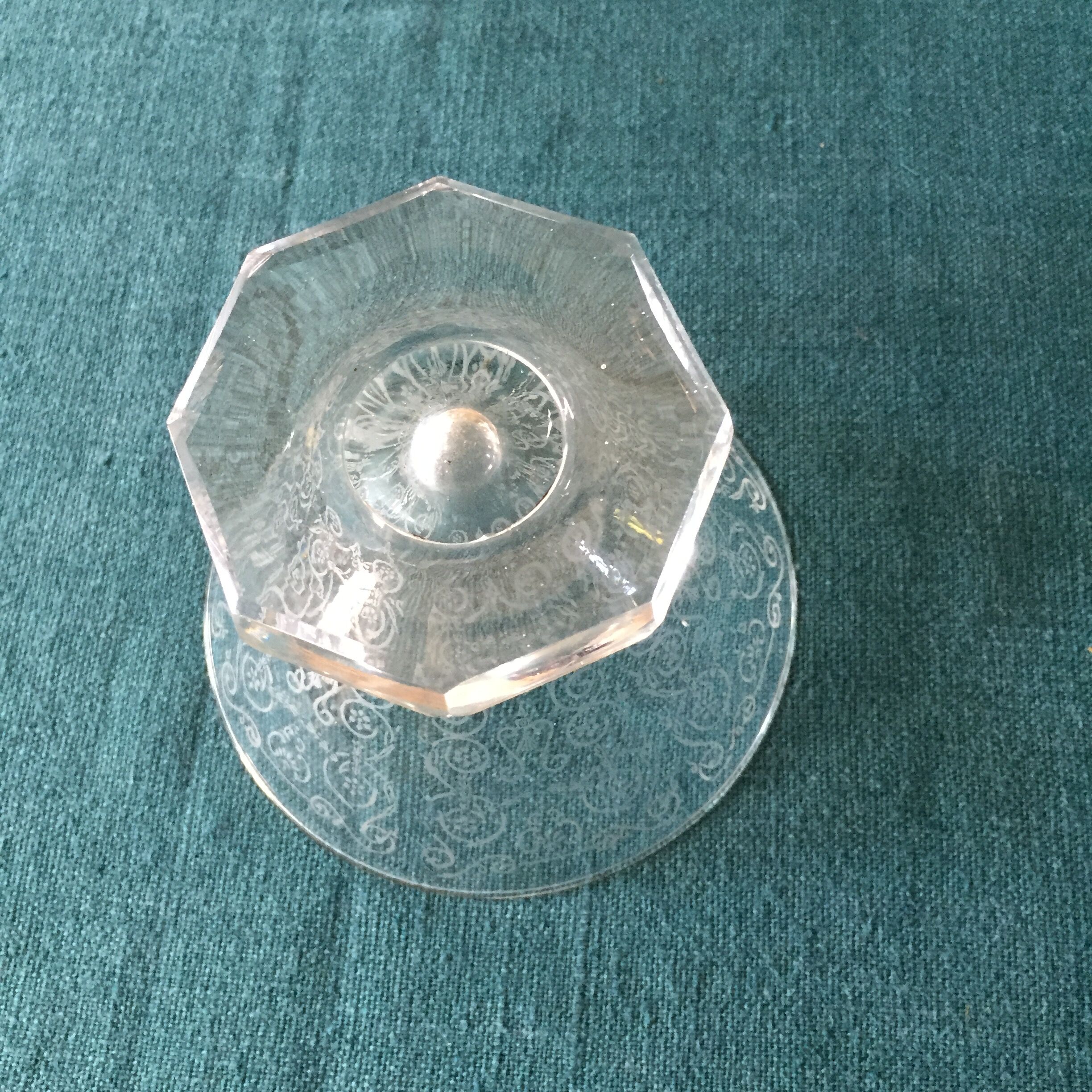 Series of 7 engraved Art Deco dessert cups